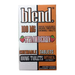 BLEND BOTANICAL EXTRACT CHEWABLE TABLETS (100MG PER TAB) 1CT TABLET PER PACK   STRAWBERRY – BOX OF 20