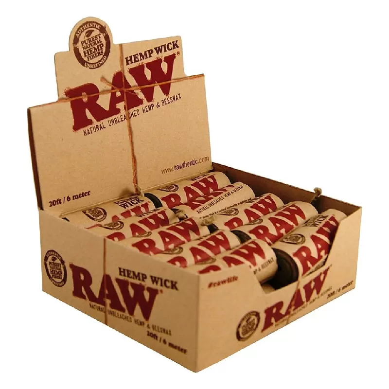 RAW HEMPWICK EUROPEAN 20FT (6 METERS) 20 PER BOX - 716165250173