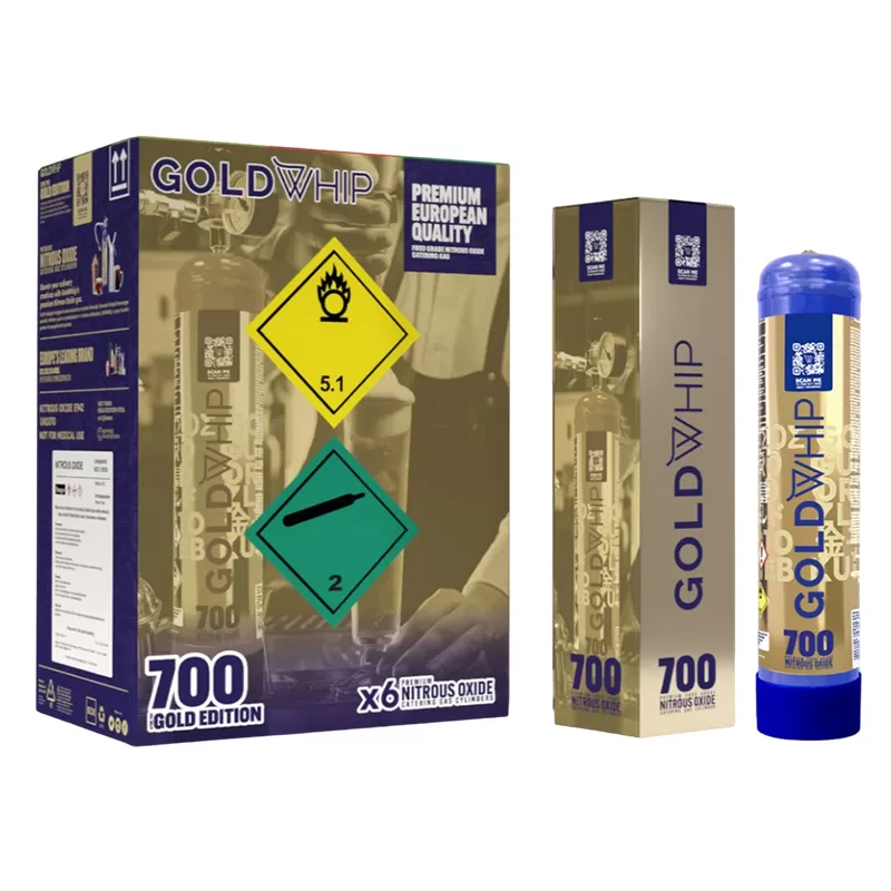 GOLD WHIP CREAM CHARGER 700G CYLINDER ORIGINAL (GOLD EDITION) -BOX OF 6