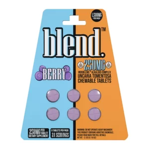 BLEND BOTANICAL EXTRACT CHEWABLE TABLETS (250MG PER TAB) 6CT TABLET PER PACK TOTAL 1500MG PER PACK BERRY  – BOX OF 5